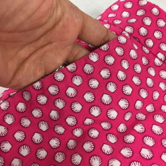 Old Navy 3" Chino Shorts 8 Seashell Print Dark Pink White Casual Khaki Beach M - Picture 3 of 10